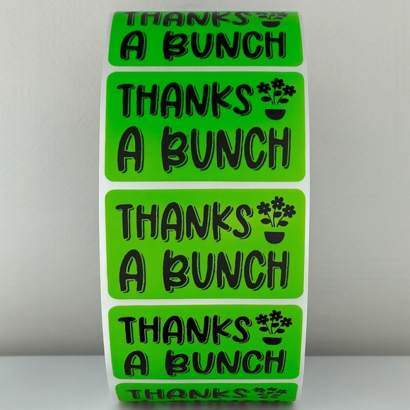 Flower Thanks A Bunch Stickers Small Business Supplies thank you sticker 2" - Picture 2 of 11